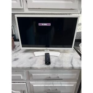 LG 24LJ4540-WU 24” LED TV 1080p HDMI White w/ Remote Tested Works
